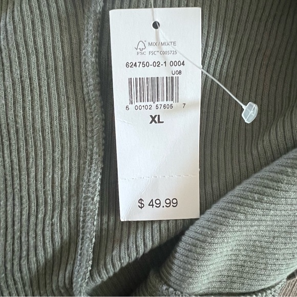 Gap Factory Olive Green Ribbed Halter Midi Stretch Dress |Size XL| NWT - Picture 9 of 10